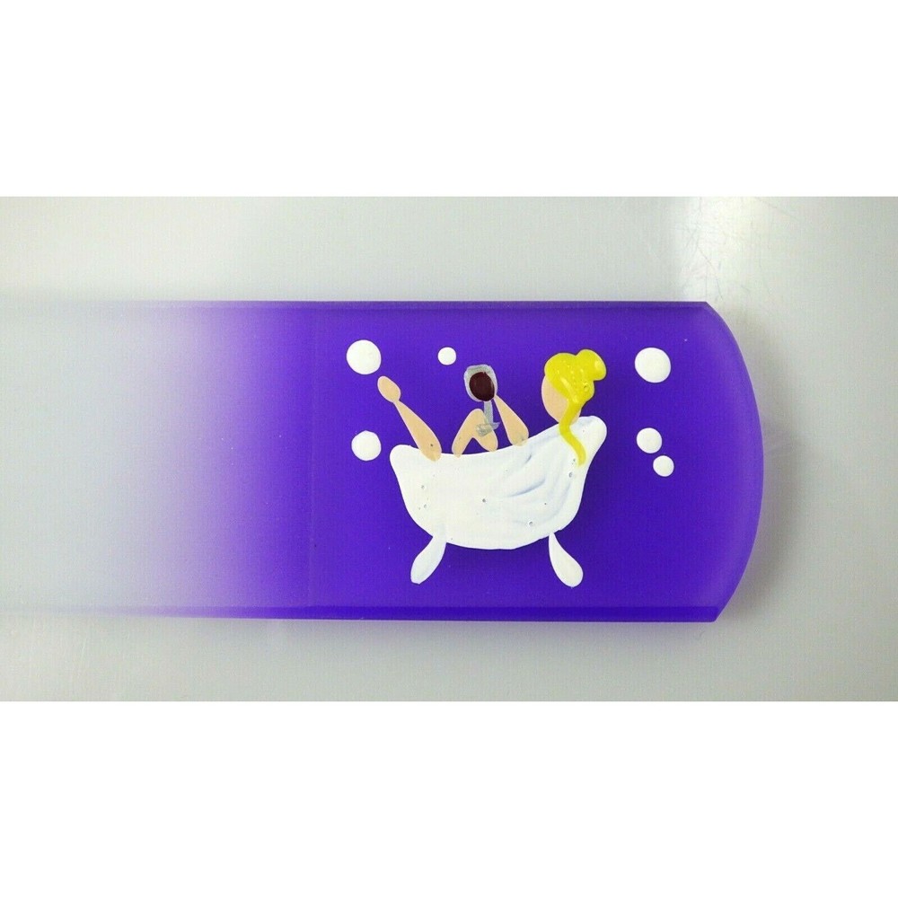 Glass Nail Foot File Blonde Girl Bathtub Pedicure Scraper Purple Czech Crystal